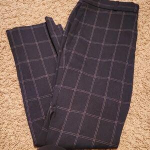 Banana Republic Navy Pant With Checkered Pattern Womans Size 6